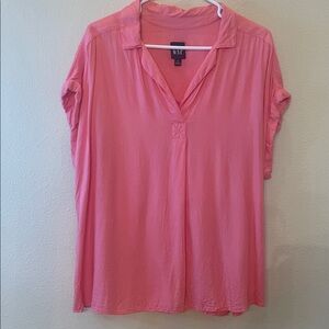 GAP Collared V Neck Blouse Size XL